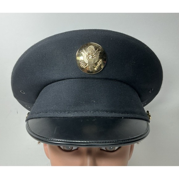 US Army Blue Service Uniform Enlisted Cap 7-1/8 2000's ASU Dress Peaked Hat